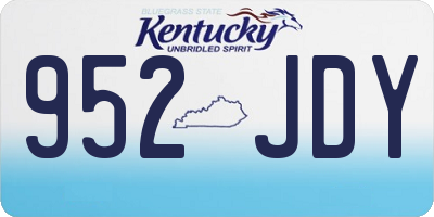 KY license plate 952JDY