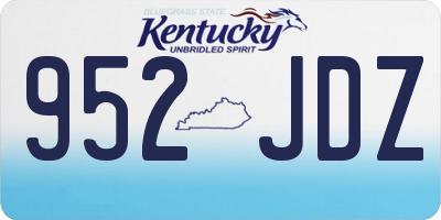 KY license plate 952JDZ