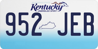 KY license plate 952JEB