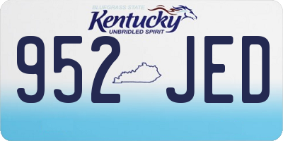 KY license plate 952JED