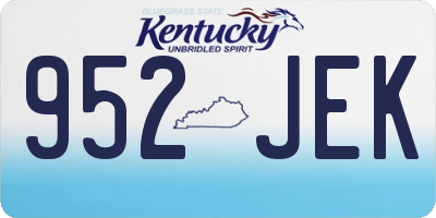KY license plate 952JEK