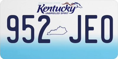 KY license plate 952JEO