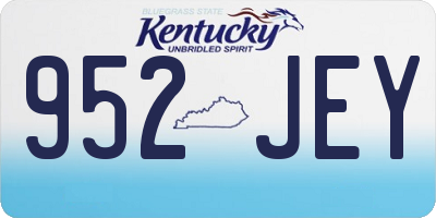 KY license plate 952JEY