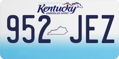 KY license plate 952JEZ
