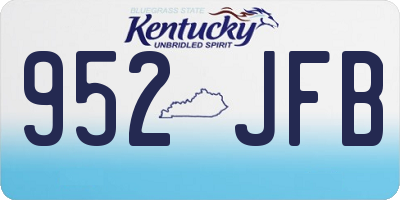 KY license plate 952JFB