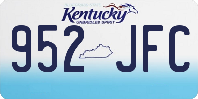 KY license plate 952JFC