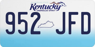 KY license plate 952JFD