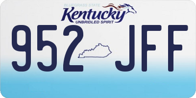 KY license plate 952JFF