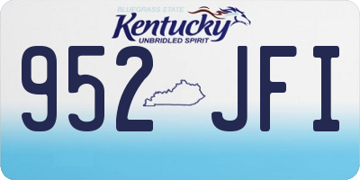 KY license plate 952JFI