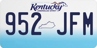 KY license plate 952JFM