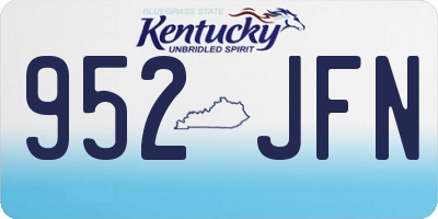 KY license plate 952JFN