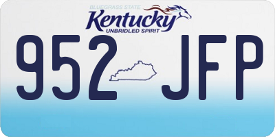 KY license plate 952JFP