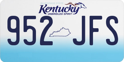 KY license plate 952JFS