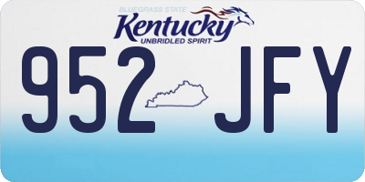 KY license plate 952JFY