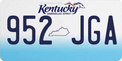 KY license plate 952JGA