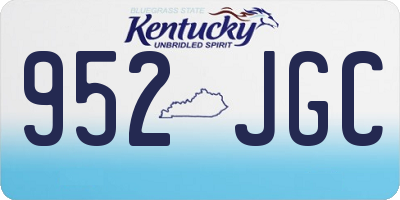 KY license plate 952JGC