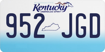 KY license plate 952JGD