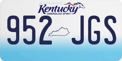 KY license plate 952JGS