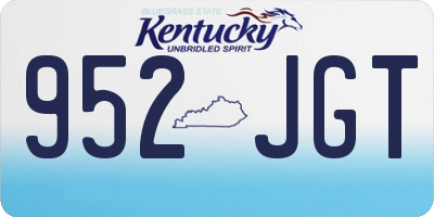 KY license plate 952JGT
