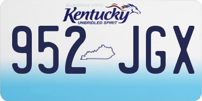 KY license plate 952JGX