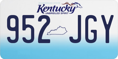 KY license plate 952JGY