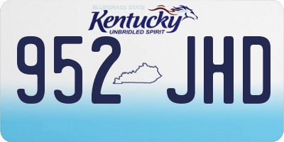 KY license plate 952JHD