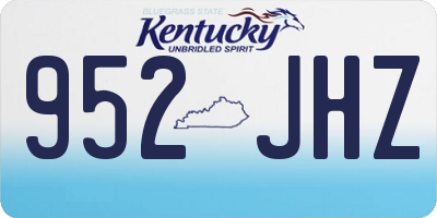 KY license plate 952JHZ
