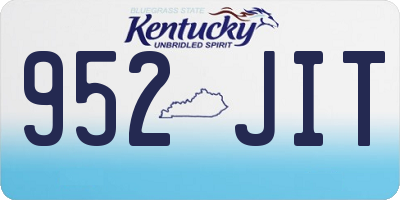 KY license plate 952JIT