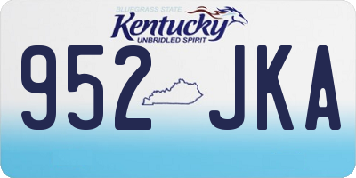 KY license plate 952JKA