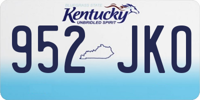 KY license plate 952JKO