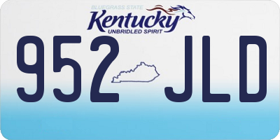 KY license plate 952JLD