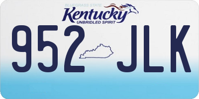 KY license plate 952JLK