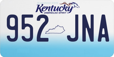 KY license plate 952JNA