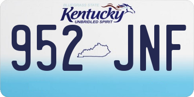KY license plate 952JNF