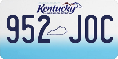 KY license plate 952JOC