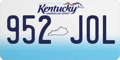 KY license plate 952JOL