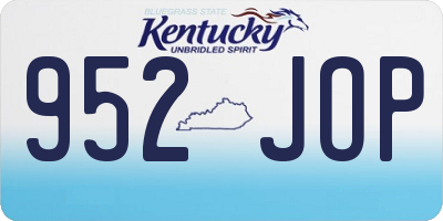 KY license plate 952JOP