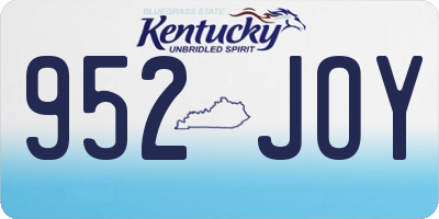 KY license plate 952JOY