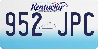 KY license plate 952JPC