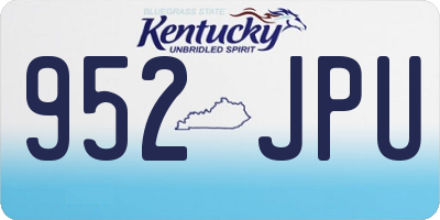 KY license plate 952JPU