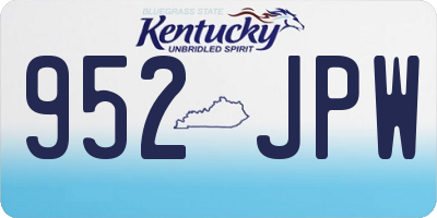 KY license plate 952JPW