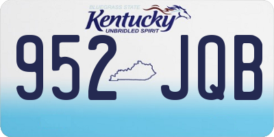KY license plate 952JQB