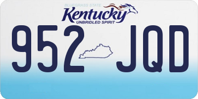 KY license plate 952JQD