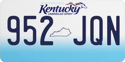 KY license plate 952JQN
