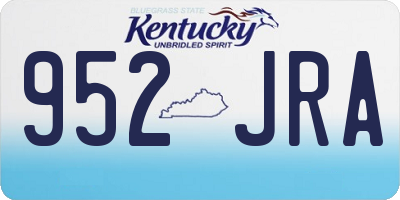 KY license plate 952JRA