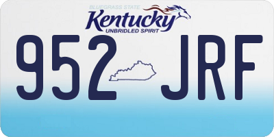 KY license plate 952JRF