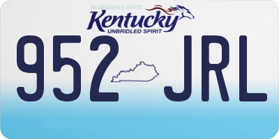 KY license plate 952JRL