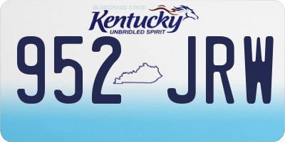 KY license plate 952JRW