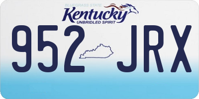 KY license plate 952JRX