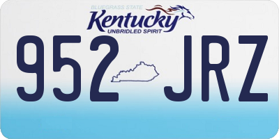 KY license plate 952JRZ
